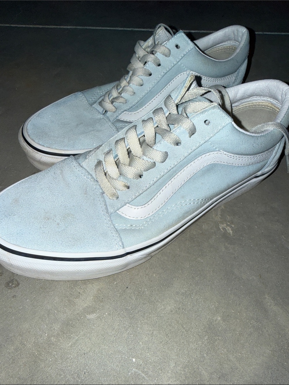 Vans Low-Top Sneakers in Pale Blue with White Stripe